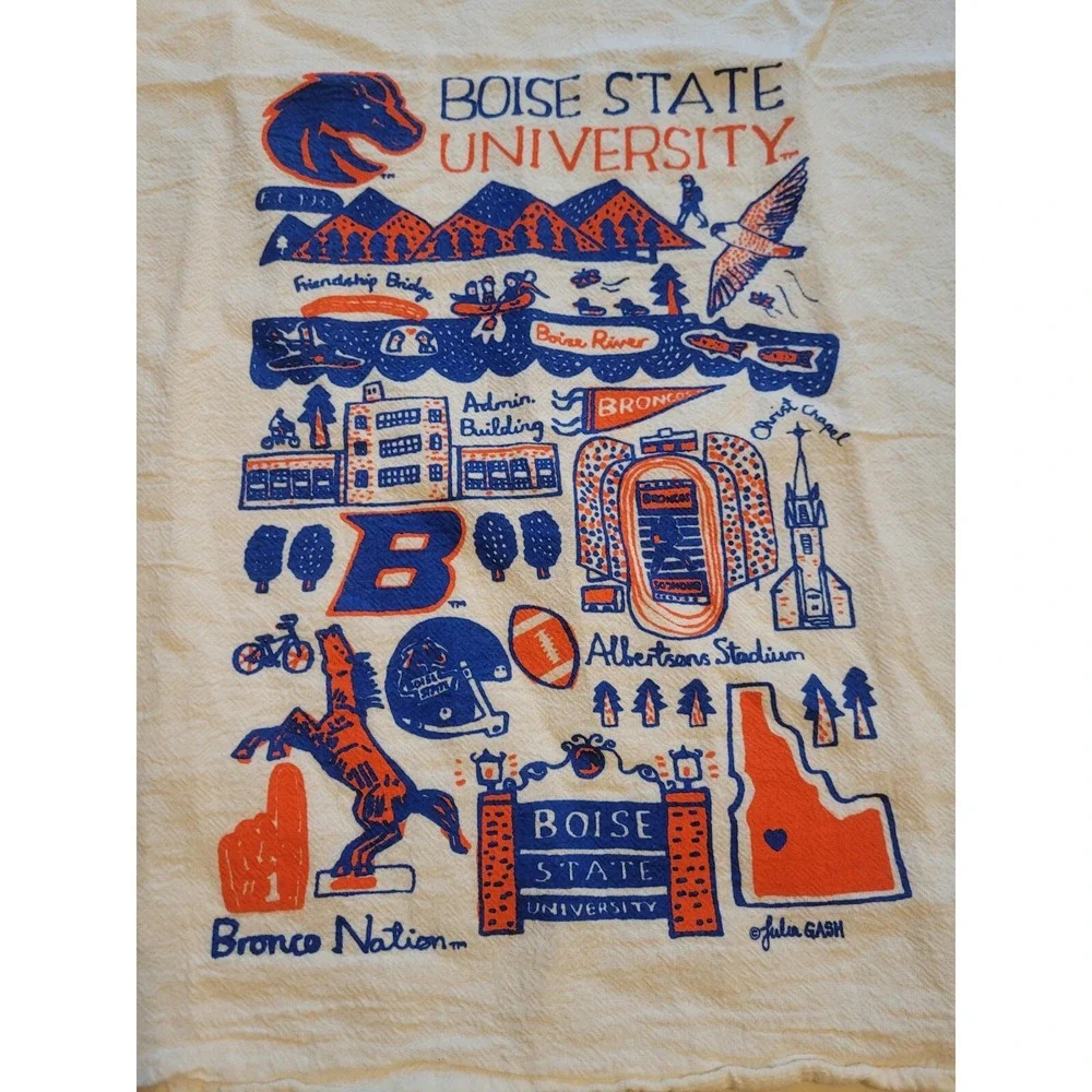 Boise State University Souvenir Kitchen Dish‎ Hand Tea Towel Julia Gash 24